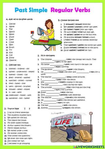 Past simple regular verbs