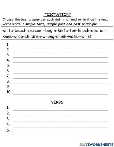 MAY 17th DICTATION VOC 27