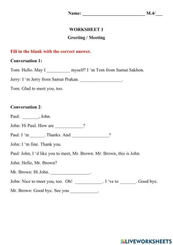 Greeting and Meeting