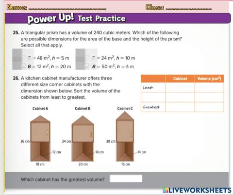 Volume of Triangular Prisms