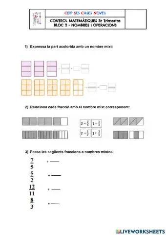 CONTROL MATES FRACCIONS 6è