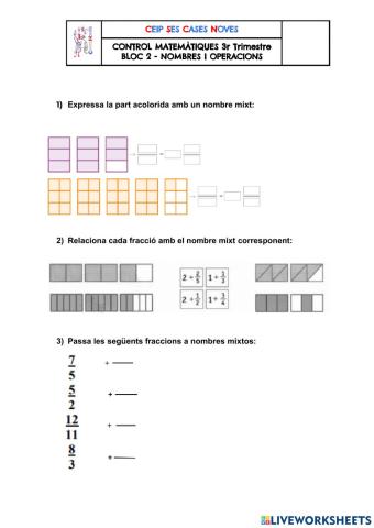 CONTROL MATES FRACCIONS 6è