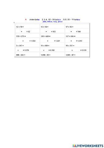 Działania arytmetyczne