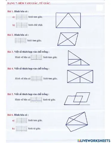Toán 2 lên 3 - Dạng 7: Đếm tam giác, tứ giác