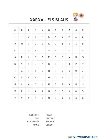 Sopa de lletres sistema circulatori