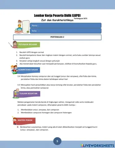 LKPD 2 Zat dan Karakteristik