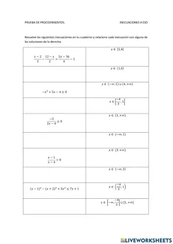 Procedimientos inecuaciones 4º ESO