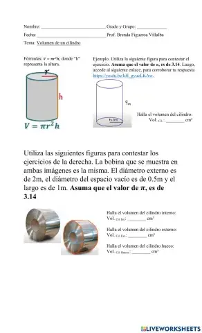 Volumen de un cilindro