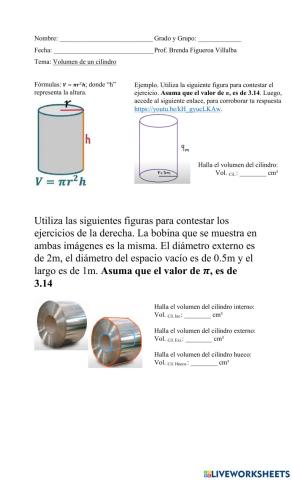 Volumen de un cilindro