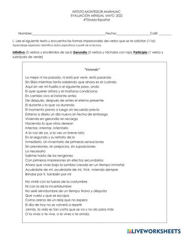 Evaluación de Español