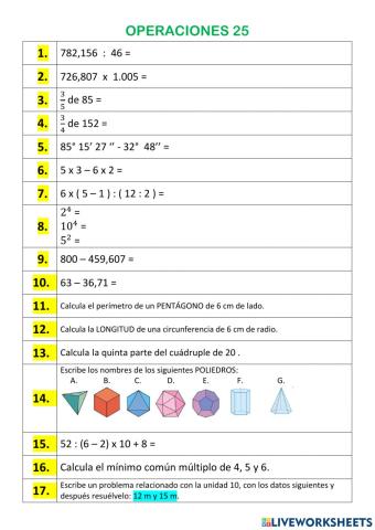 Operaciones 25