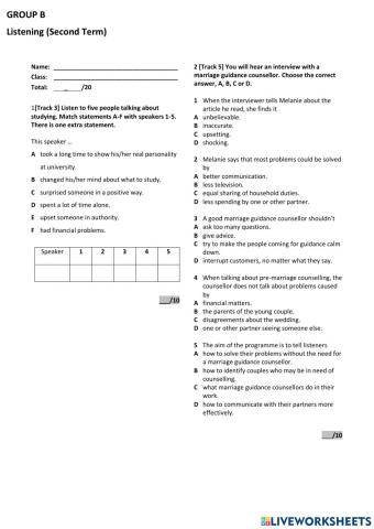 Listening B (Second Term)