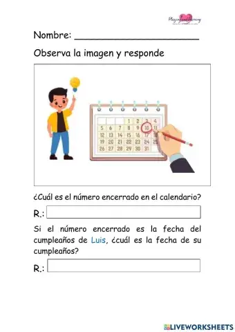 La fecha del cumpleaños es un número