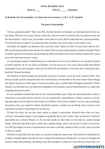 Reading (Second Term)