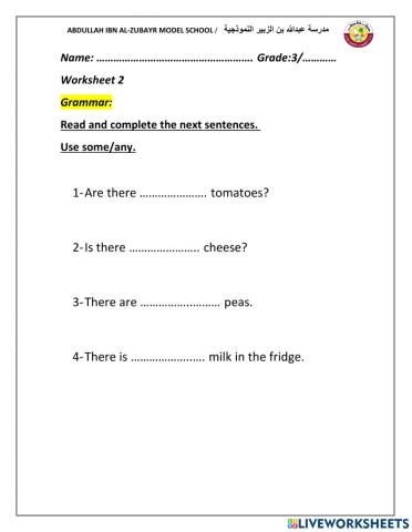 Grade 3 Revision 8 (grammar)