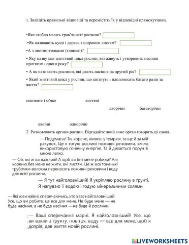 Будова рослин