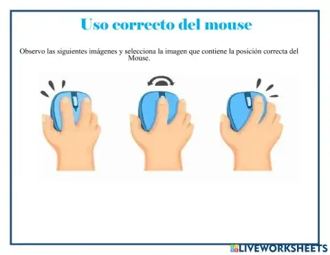 -Posición correcta de la mano sobre el mouse