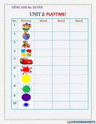 E2- unit 2. playtime (Family and Friends 1)
