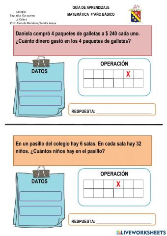 Resolución de problemas de multiplicación