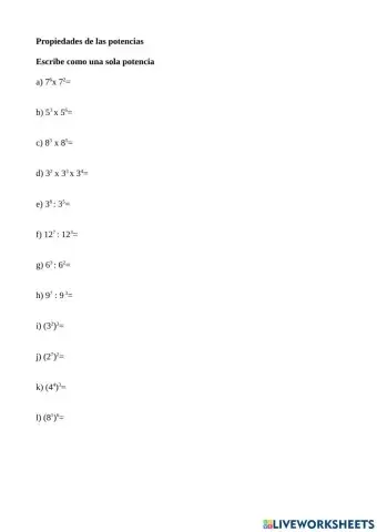 Propiedades de las potencias