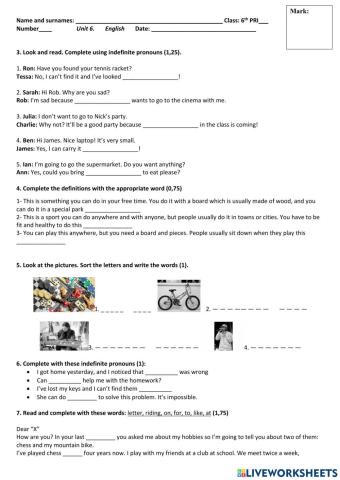 Exam unit 6 cambridge