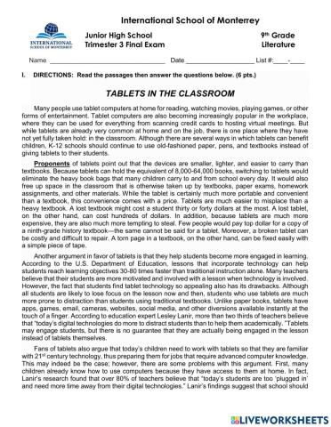 9-T3 Literature (2021-22)  30 qs