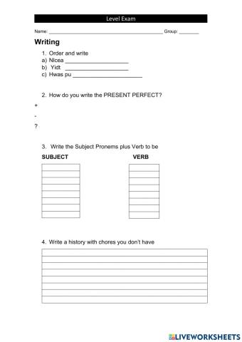 Level Exam Unit 4 Big Question 4 (How can we help at home?)