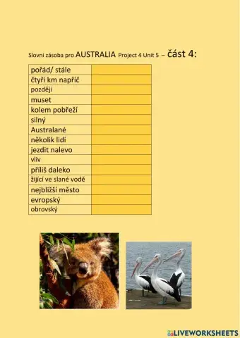 ANG 8 PROJECT 4 UNIT 5 AUSTRALIA  part4 - psaní