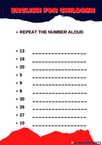 Saying numbers aloud