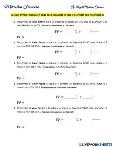 Calculo del Valor Futuro 1