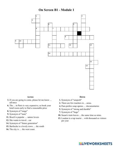 On Screen B1 - Module 1