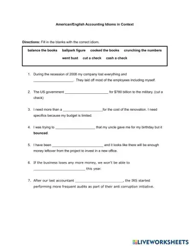 American?English Accounting Idioms in Context -1