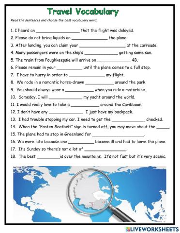 Travel vocabulary