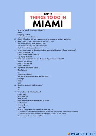 Top 10 things to do in Miami