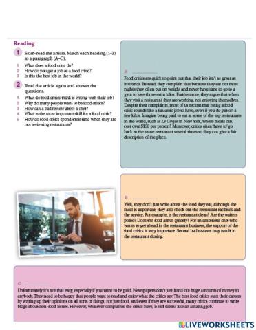 What is a restaurant critic?