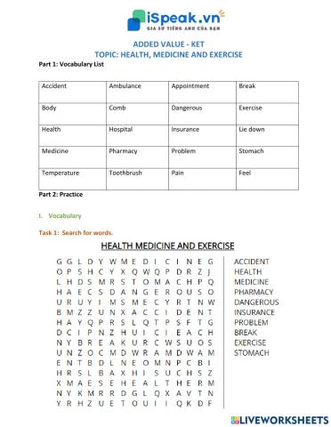 ADDED VALUE KET-Health Medicine and Exercise