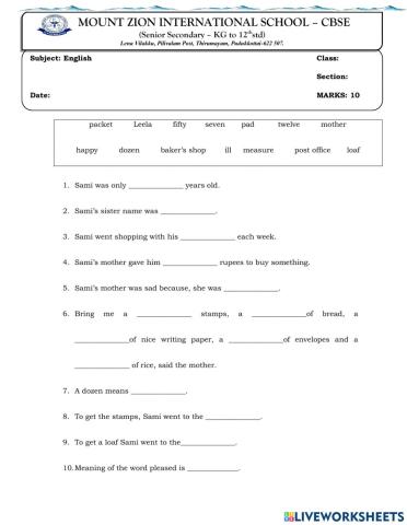 Lesson 1 Sami goes shopping