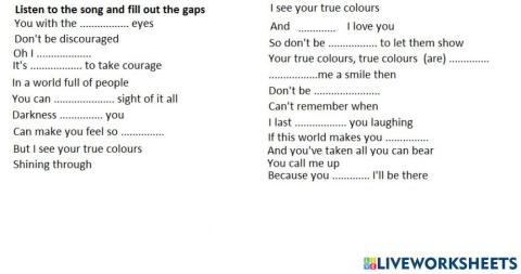 True colors song