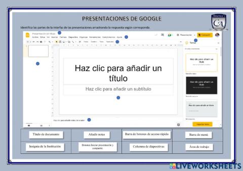 Interfaz de las Presentaciones