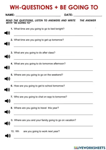 Wh question with be going to