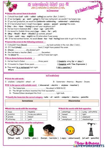 MG1.3 Unit 3 Revision