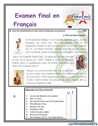 Examen french