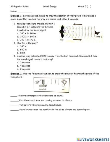 Sound Waves Worksheet