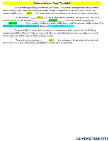 Problem-solution essay-grade 12