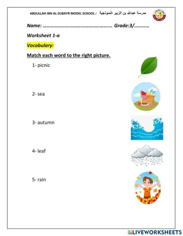 Grade 3 Revision 9 (vocabulary)
