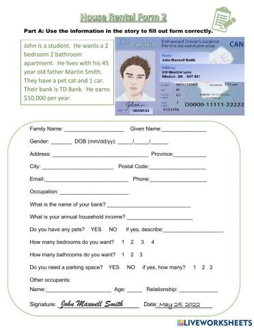 Apartment Rental Form 2