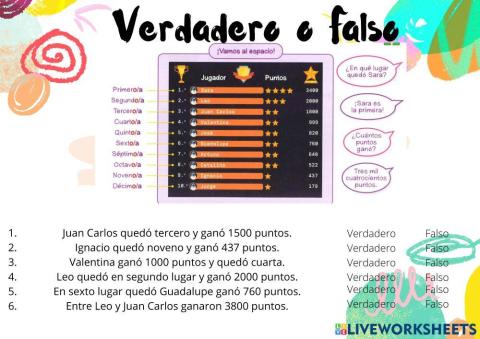 Números y posiciones