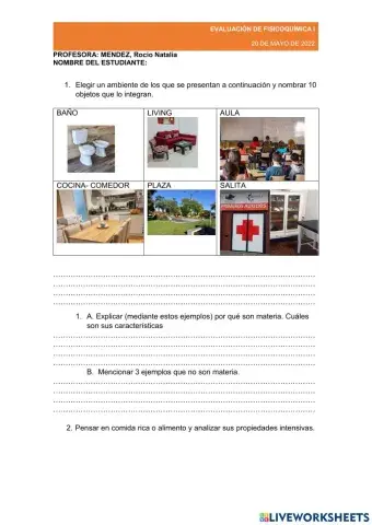 Evaluación 1°2° Fisicoquímica