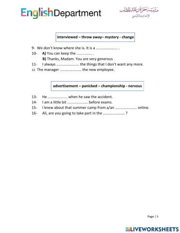 G7 Vocabulary Questions 21-22