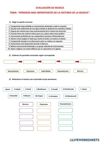 Periodos de la historia de la musica